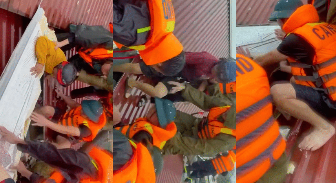 Bạn đã xem các chiến sĩ công an cứu người dân trong lũ chưa?