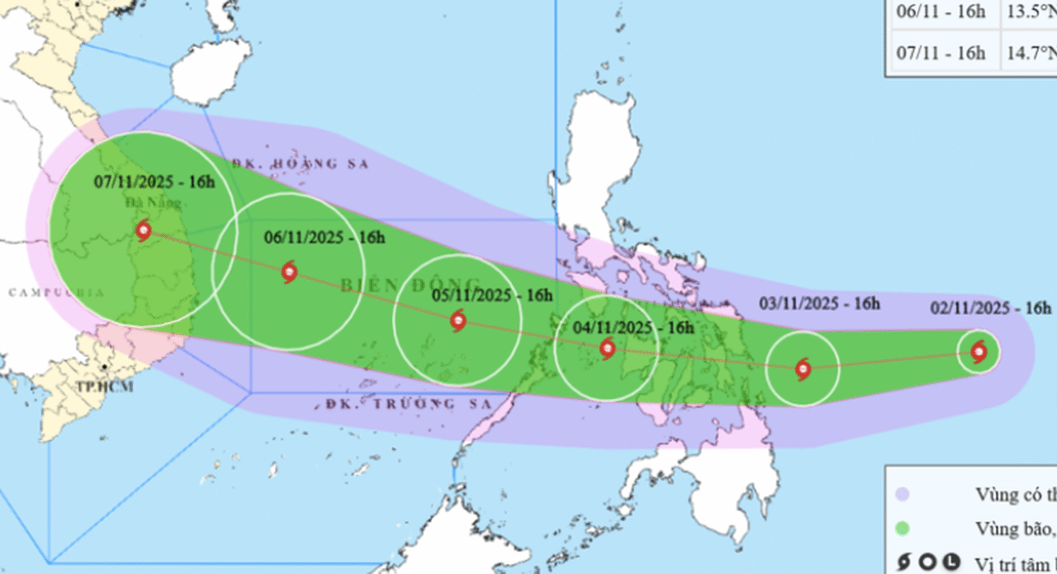 BÃO KALMAEGI VẬT VỜI CẬN CÁC TỈNH MIỀN TRUNG, DỰ BÁO MẠNH LÊN ĐẾN CẤP 14 SÁNG 6.11!