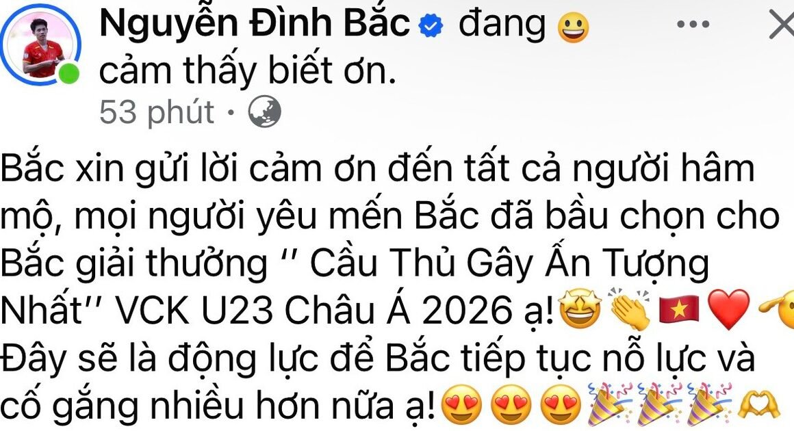 KHỞI ĐIỂM GẤU ẤN TƯỢNG, NGUYỄN ĐÌNH BẮC CHIA SẺ ĐỘNG LÒNG SAU VCK U.23 CHÂU Á 2026!