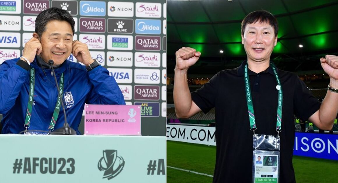 KỊCH BẢN ĐẾN TỪ TRÁI ĐẤT: CHUNG KẾT U.23 CHÂU Á 2026 ĐƯỢC DỰ ĐOÁN SẼ LÀ MỘT TRẬN ĐẤU GIỮA HLV HÀN ĐẠO DIỄN BỞI NHỮNG TRÒ CHUYỆN CỦA DẤU ẤN ĐANG ĐƯƠNG ĐẦU CỦA ÔNG KIM SANG-SIK VÀ ÔNG LEE MIN-SUNG!