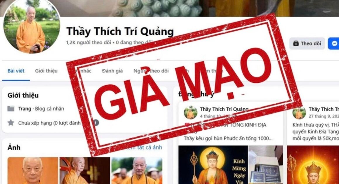 CẢNH BÁO MẠO DANH ĐỨC PHÁP CHỦ GIÁO HỘI PHẬT GIÁO VIỆT NAM TRUYỀN KÊU CHUYỂN TIỀN TRÁI PHÉP