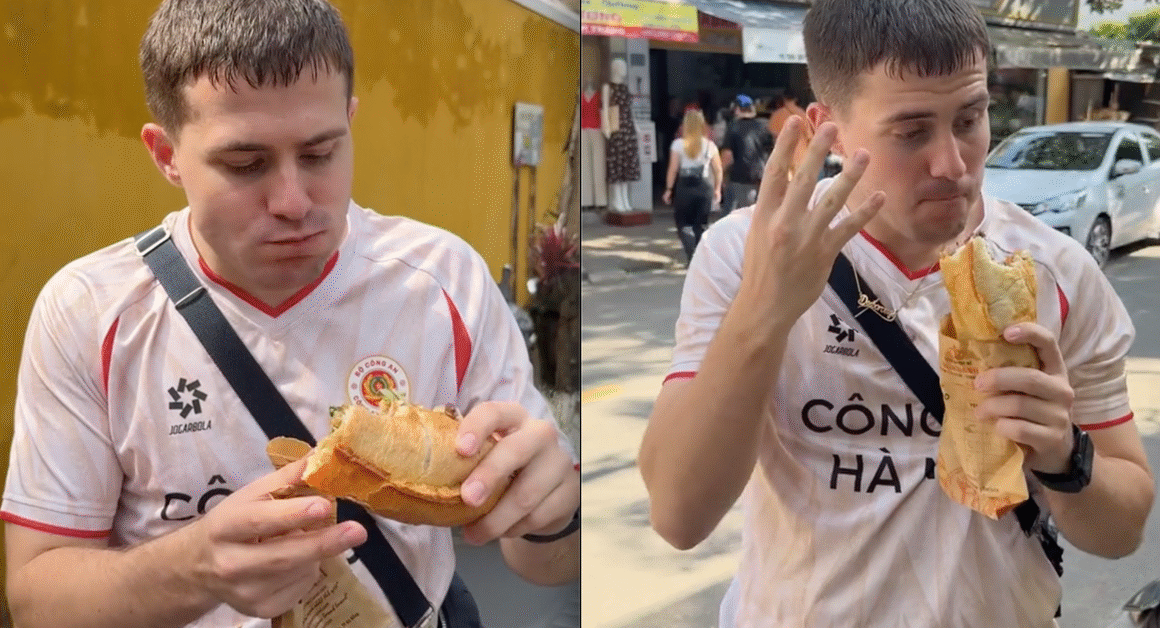 KHÁCH DU KHÁCH NƯỚC NGOÀI KHIẾN CỘNG ĐỒNG MẠNG BẤT NGỜ VỚI CÁCH ĂN BÁNH MÌ Ở HỘI AN