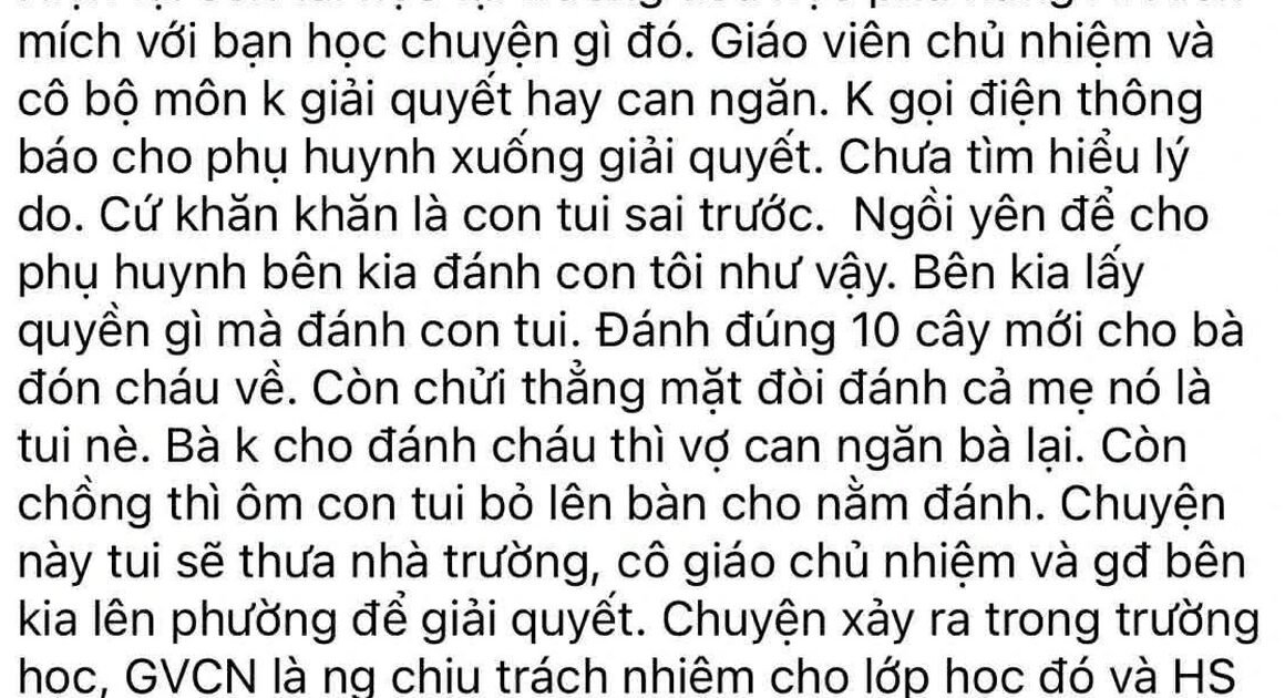 VỤ PHỤ HUYNH ĐÁNH HỌC SINH VẪN CHƯA LÀ KẾT THÚC, TRƯỜNG PHÚ HƯNG A ĐẨY MẠNH XỬ LÝ GIÁO VIÊN