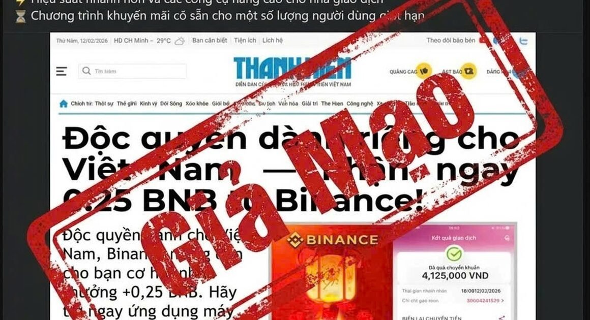 CẢNH BÁO: NHỮNG TÀI KHOẢN MẠNG CỐ TÌNH CẮT GHÉP HÌNH ẢNH BÁO THANH NIÊN ĐỂ LỪA ĐẢO CHIẾM ĐOẠT TIỀN ẢO BINANCE!