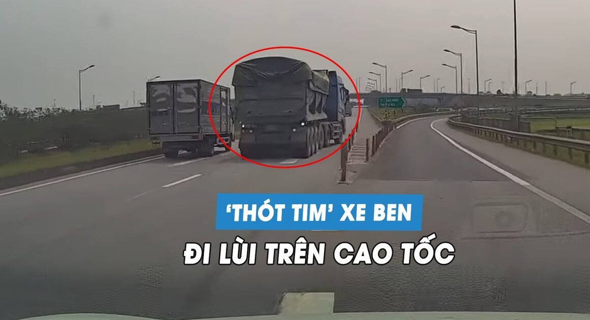 BẤT CHẤP NGUY HIỂM, TÀI XẾ XE BÊN LẬP KỶ LÙI TRÊN CAO TỐC, SUÝT GÂY TẠI NẠN NGHIÊM TRỌNG