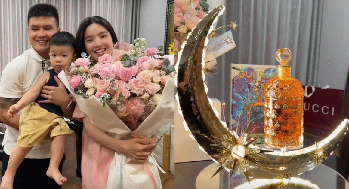 QUANG HẢI CHI ĐẬM ĐỂ MANG VỀ MÓN QUÀ XA XỈ CHO BÀ XÃ CHU THANH HUYỀN NHÂN NGÀY KỶ NIỆM 2 NĂM CUỐI.