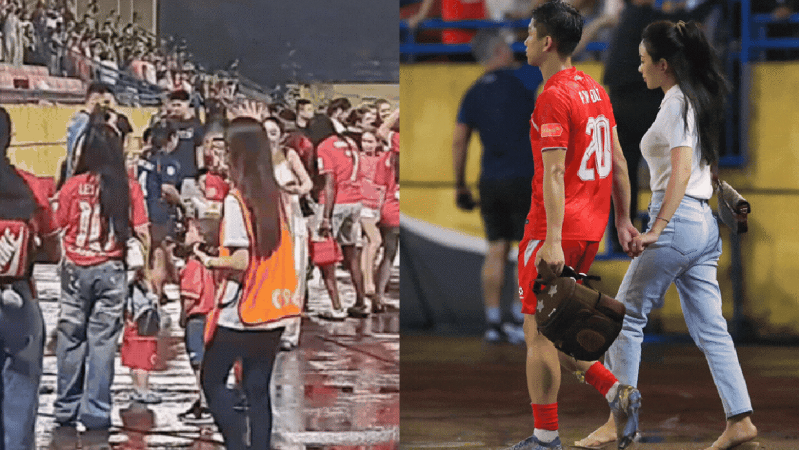 KHOẢNH KHẮC ĐỘC NHẤT VÔ ĐỊCH V.LEAGUE: DÀN CẦU THỦ CAHN ĐƯA GIA ĐÌNH XUỐNG SÂN ĂN MỪNG CẢNH ĐỘC ĐÁO
