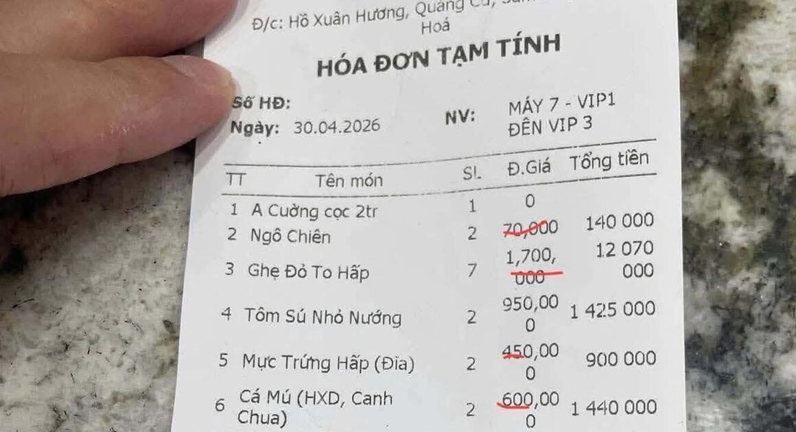 BÀN TIỆC 7 KG GHẸ RÁCH HƠN 12 TRIỆU ĐỒNG: VỤ BỘC XUẤT ĐÃ ĐƯỢC LẬP TỪNG KHÁCH ĐỂ TRÁNH XỬ PHẠT!