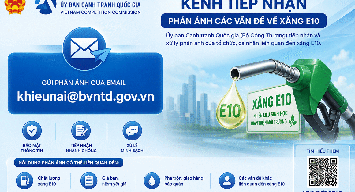 Bạn đã biết cách phản ánh về xăng E10 qua email nào chưa?
